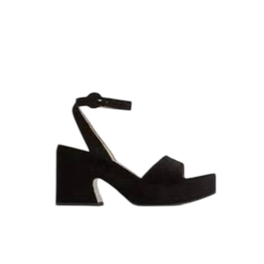 Gianvito Rossi NIB Alma Platform Suede Sandals in Black Size 40